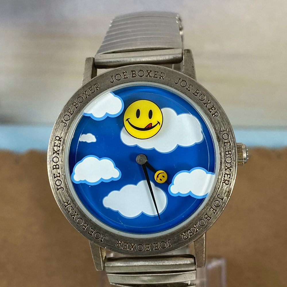 Vintage Rare Joe Boxer Smiley Face Watch Clouds